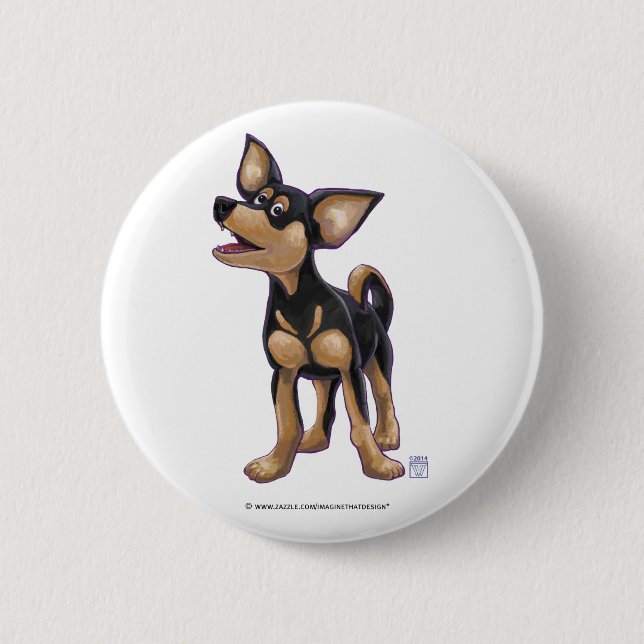 Macaron Rond 5 Cm Chihuahua Cadeaux et accessoires (Devant)
