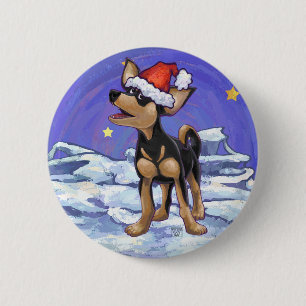Macaron Rond 5 Cm Chihuahua de fête étoilée