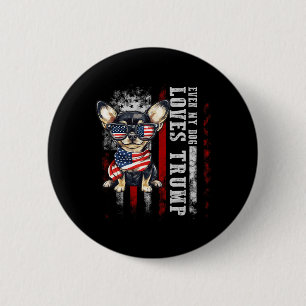 Macaron Rond 5 Cm Chihuahua même mon chien aime Trump drôle