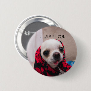 Macaron Rond 5 Cm Chihuahua mignon Je vous jure que vous aimez Valen
