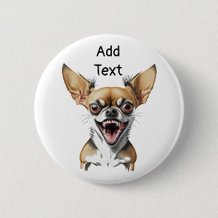 Macaron Rond 5 Cm Chihuahua moyen personnalisé   Chiens amusants