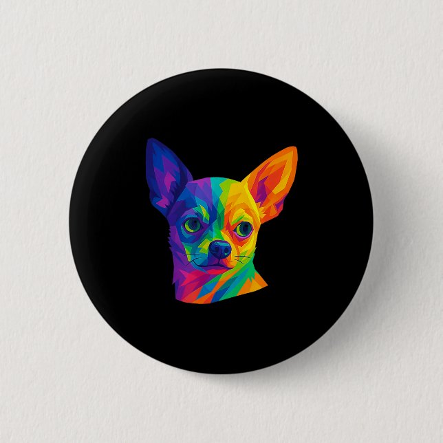 Macaron Rond 5 Cm Chihuahua P Art Rtrait For Dog Owners  (Devant)