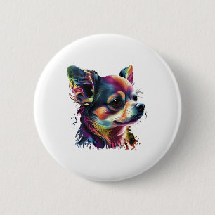 Macaron Rond 5 Cm Chihuahua peinture Abstraite couleur mignonne chie