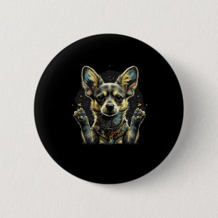 Macaron Rond 5 Cm Chihuahua Ukraine Paix Et Amour Drapeau Aide Chien