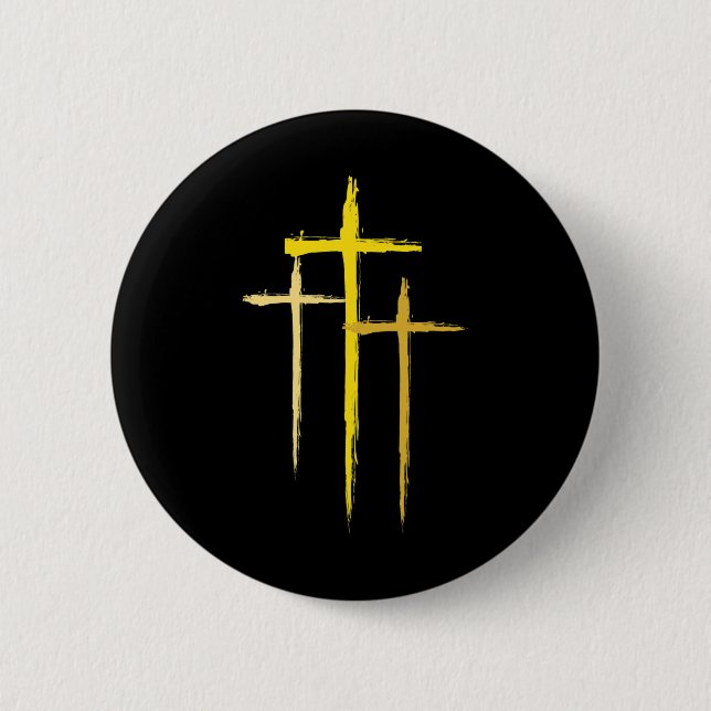 Macaron Rond 5 Cm Childhood Cancer Awareness Cross Christian Costume (Devant)