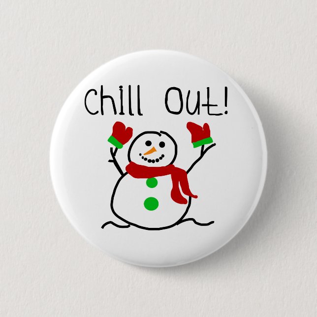 Macaron Rond 5 Cm Chill Out Snowman (Devant)