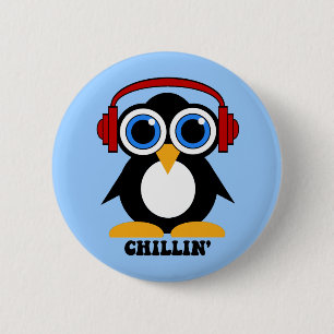 Macaron Rond 5 Cm chillin de pingouin