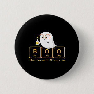 Macaron Rond 5 Cm Chimie Boo L'Élément De Surprise Cute Chemist