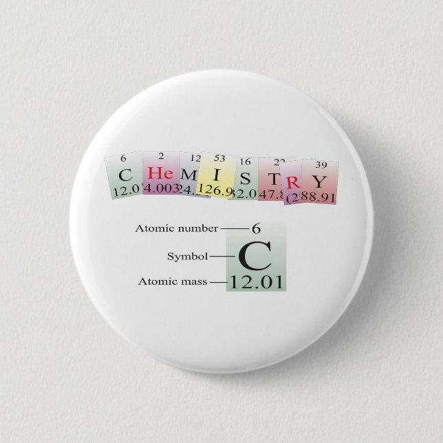 Macaron Rond 5 Cm Chimie écrite avec des éléments (Devant)