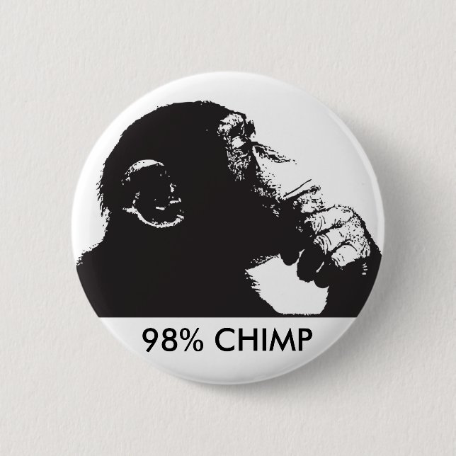 Macaron Rond 5 Cm CHIMPANZÉ de 98% (Devant)