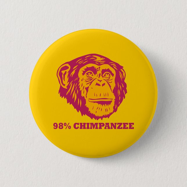 Macaron Rond 5 Cm Chimpanzé de 98% (Devant)