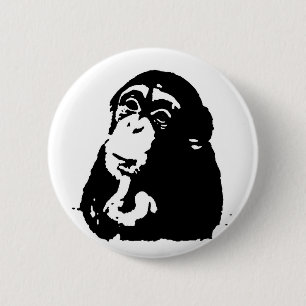 Macaron Rond 5 Cm Chimpanzé Pop Art Thinking
