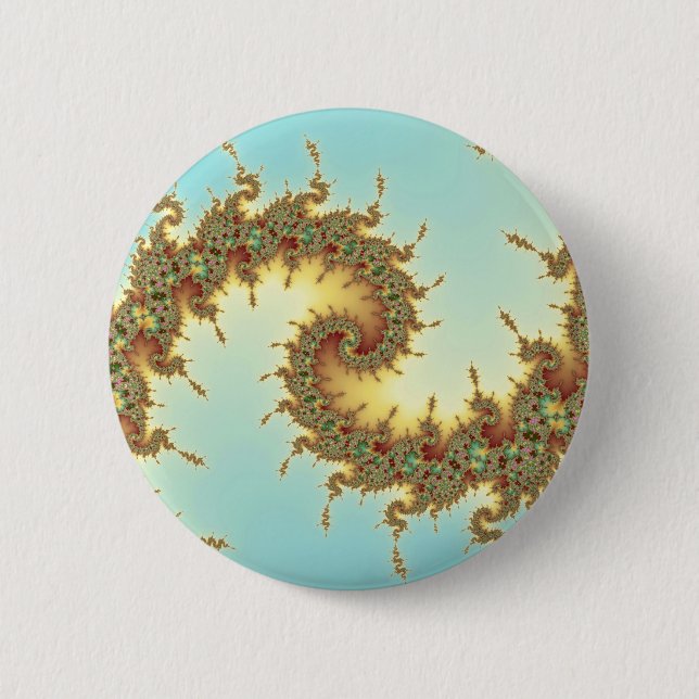 Macaron Rond 5 Cm Chinois - fractal (Devant)