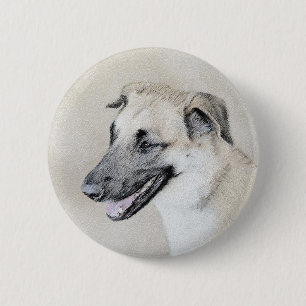 Macaron Rond 5 Cm Chinook (oreilles d'hélicoptère) Peinture - Chien