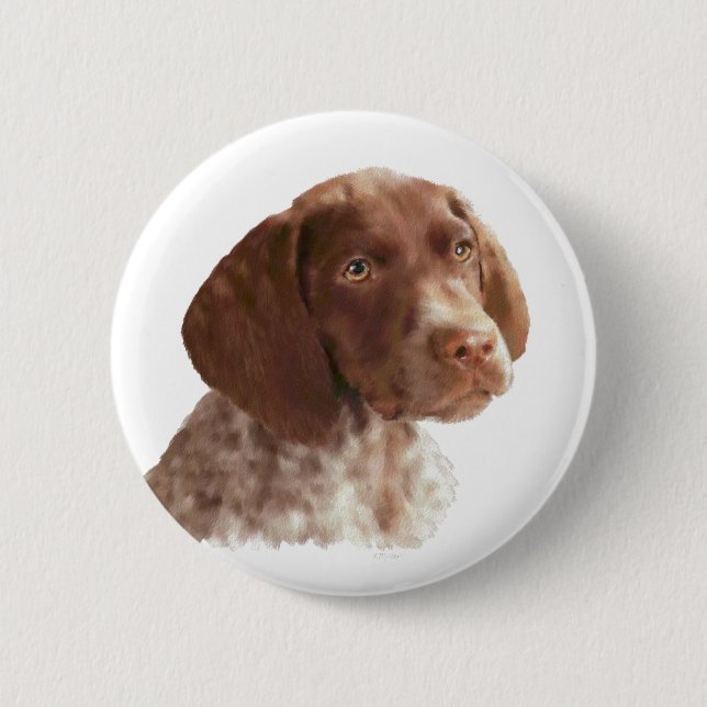 Macaron Rond 5 Cm Chiot à aire courte allemand (Devant)