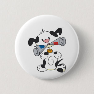 Macaron Rond 5 Cm Chiot avec le T-shirts et les cadeaux de journal