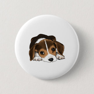 Macaron Rond 5 Cm Chiot de beagle