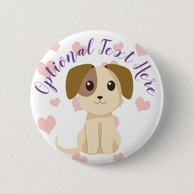 Macaron Rond 5 Cm Chiot doux (Devant)