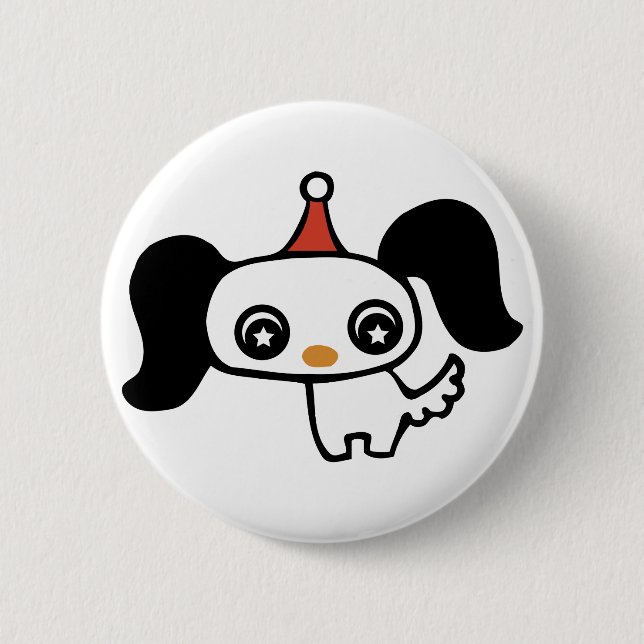 Macaron Rond 5 Cm chiot mignon (Devant)