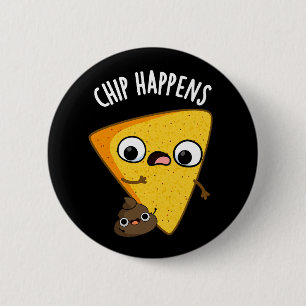 Macaron Rond 5 Cm Chip arrive drôle Poop Pun Dark BG