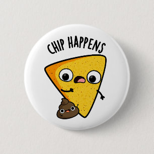 Macaron Rond 5 Cm Chip Arrive Funny Poop Pun