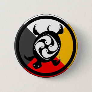 Macaron Rond 5 Cm Chippewa Dodem Miskwaadesi