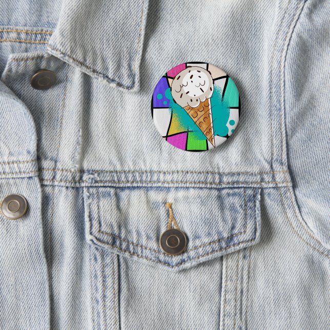 Macaron Rond 5 Cm Chips de chocolat à la crème glacée (En situation)