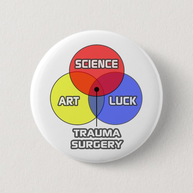 Macaron Rond 5 Cm Chirurgie du traumatisme .. Science Art Luck (Devant)