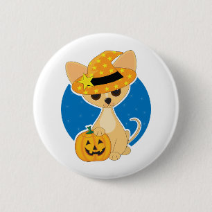 Macaron Rond 5 Cm Chiwawa Halloween