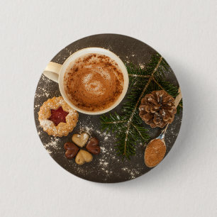 Macaron Rond 5 Cm Chocolat chaud de Noël