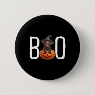 Macaron Rond 5 Cm Chocolat Lab Chiot Citrouille Boo Witch Casquette 
