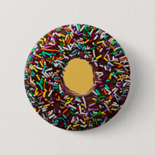 Macaron Rond 5 Cm Chocolate donut with colorful sprinkles