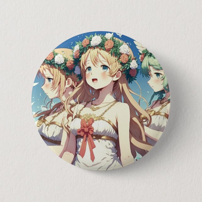 Macaron Rond 5 Cm Choeur d'anime (Devant)