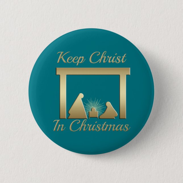 Macaron Rond 5 Cm Choisissez Votre Arrière - plan Gardez Christ En N (Devant)