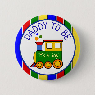 Macaron Rond 5 Cm Choo Choo Train Baby shower Papa to Be