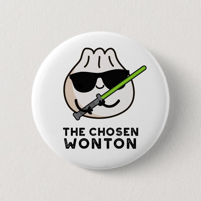 Macaron Rond 5 Cm Chosen Wonton Funny Food Pun (Devant)