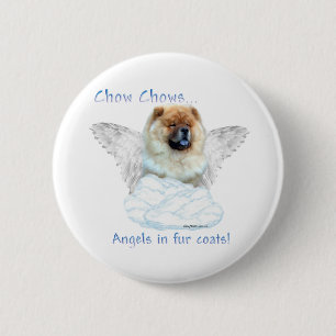 Macaron Rond 5 Cm Chow Chow Angel - Bouton