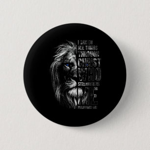 Macaron Rond 5 Cm Chrétien Je peux faire toutes choses par le lion d