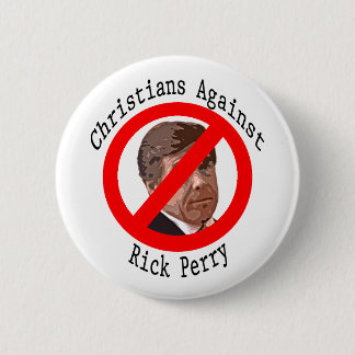 Macaron Rond 5 Cm Chrétiens contre le bouton de Rick Perry