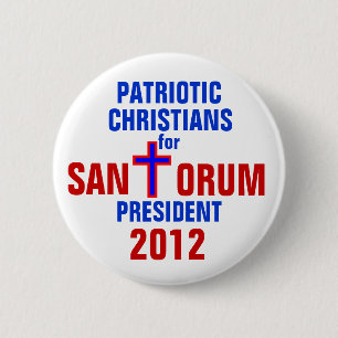 MACARON ROND 5 CM CHRÉTIENS PATRIOTES DE BOUTON DE RICK SANTORUM
