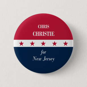 Macaron Rond 5 Cm Chris Christie pour le New Jersey