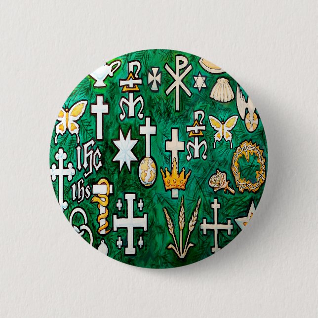 Macaron Rond 5 Cm Chrismons (Devant)