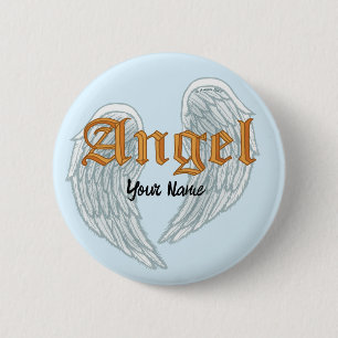 Macaron Rond 5 Cm Christian Angel Wings Pin