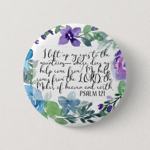 Macaron Rond 5 Cm Christian art Psaume 121