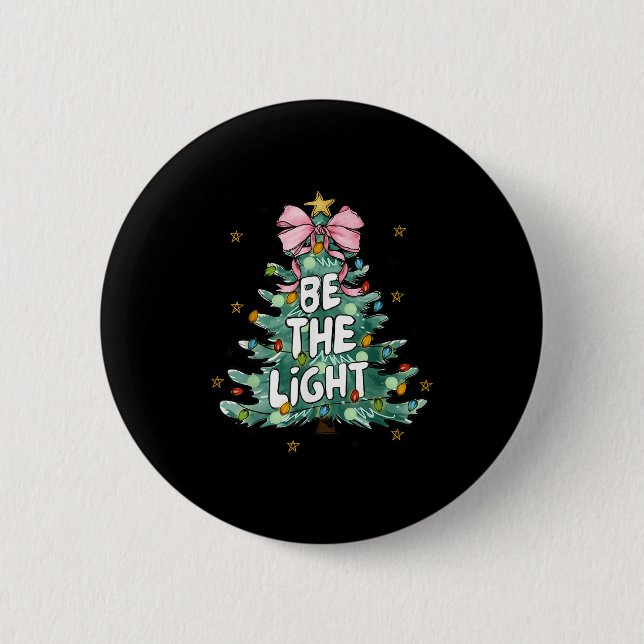 Macaron Rond 5 Cm Christian Be The Light Christmas Tree Bible Verse (Devant)