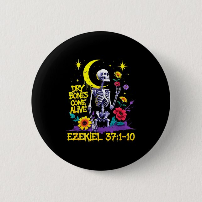 Macaron Rond 5 Cm Christian Bible Verse Dry Bones Come Alive Ezekiel (Devant)