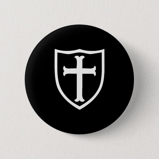 Macaron Rond 5 Cm Christian Church Cross Knight Shield étude cadeau (Devant)