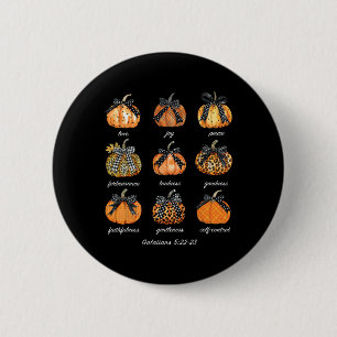 Macaron Rond 5 Cm Christian Fall Thanksgiving Citrouille Coquette Bi