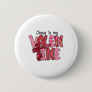 Macaron Rond 5 Cm Christian Jésus Est Ma Saint Valentin Femme Religi