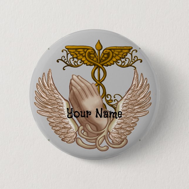 Macaron Rond 5 Cm Christian Nurse Hands (Devant)